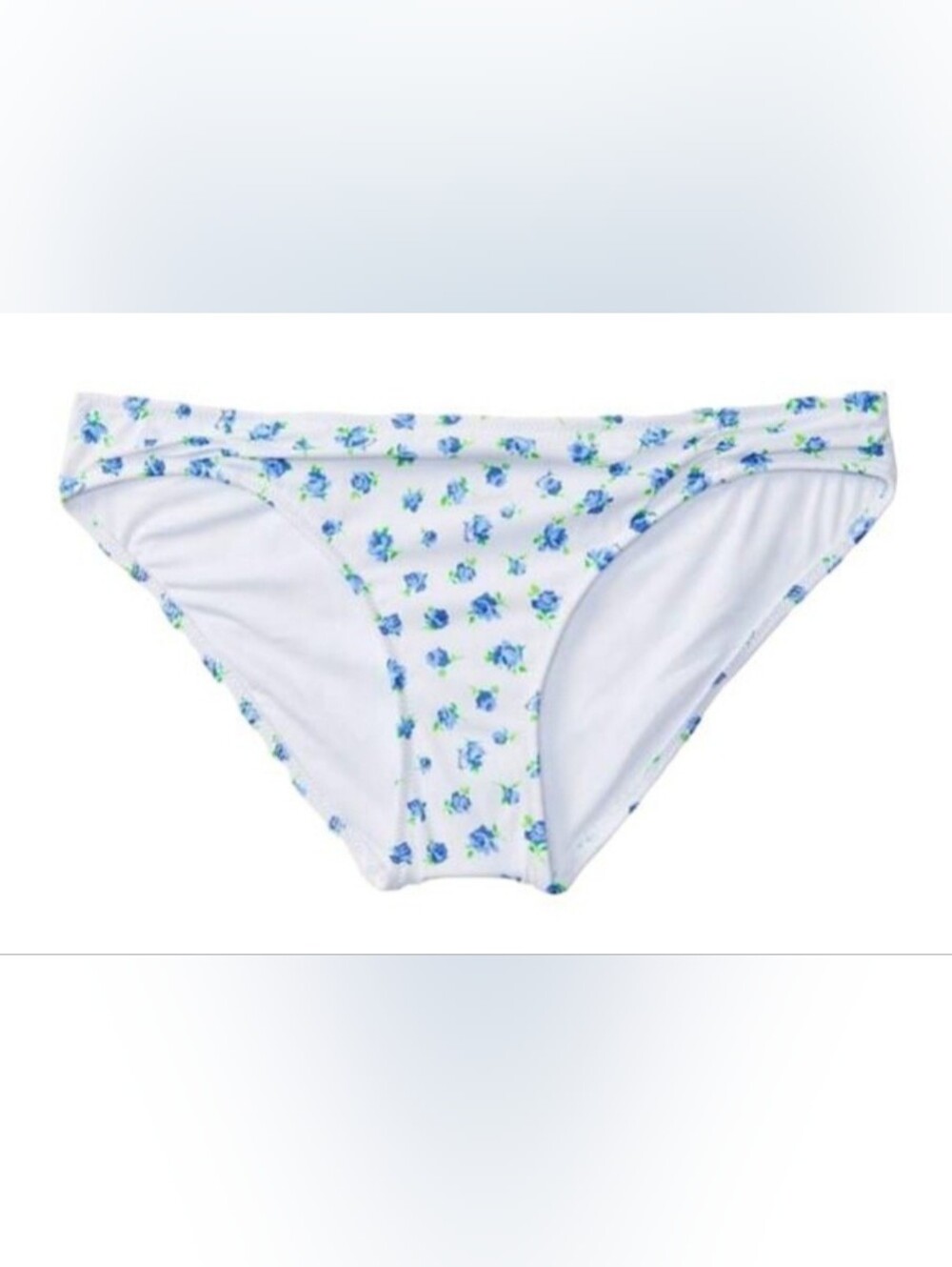 XL PINK Swim Ruched Front Bikini Bottom White Floral